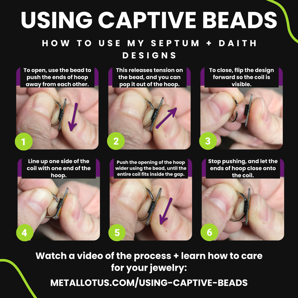 how to open captive beads from metal open