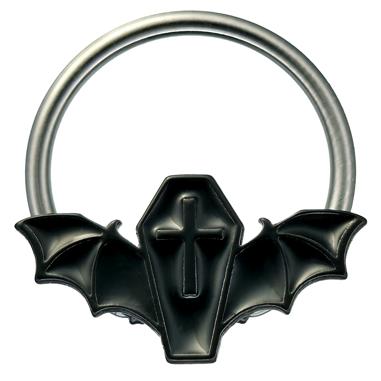 black coffin bat captive bead ring