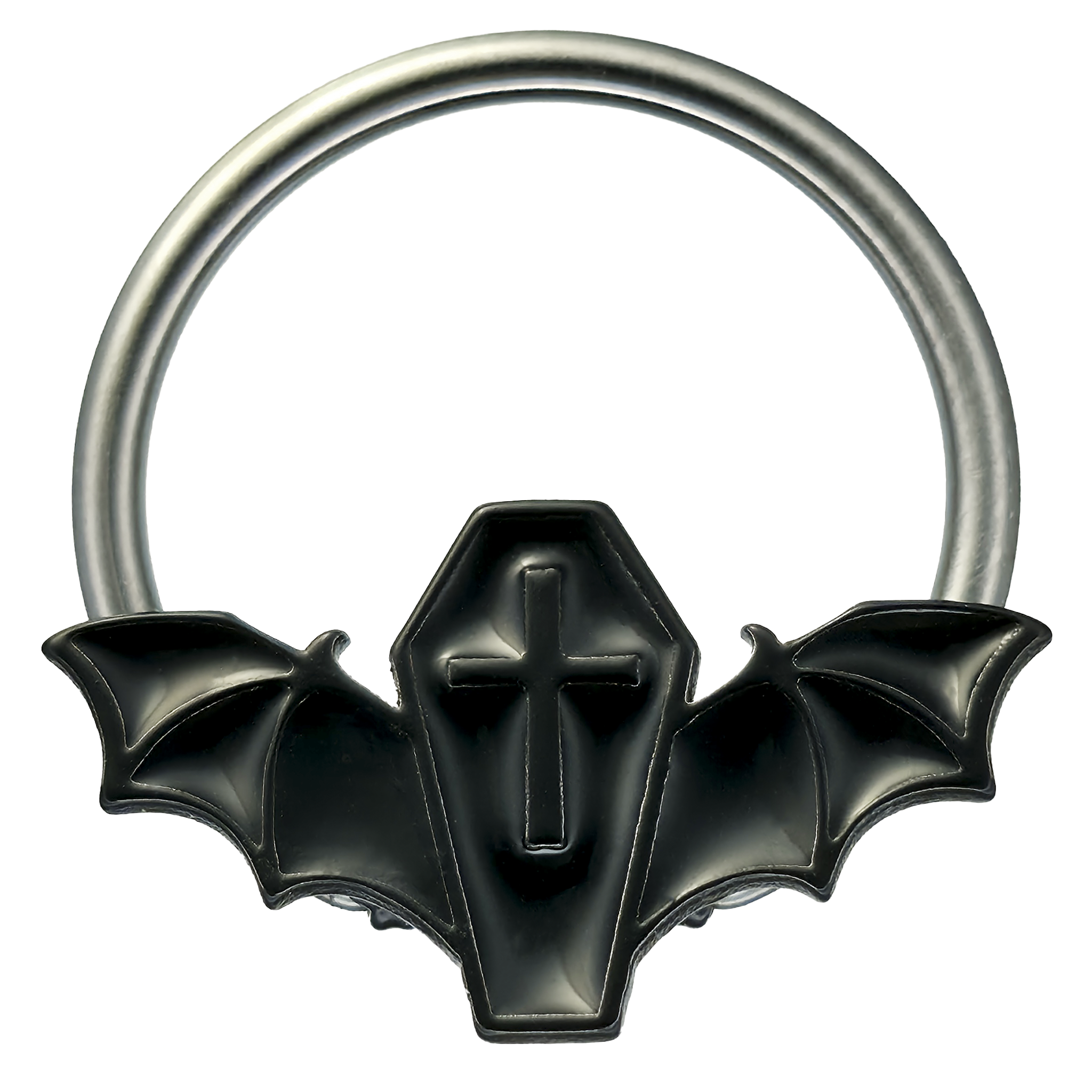 black coffin bat captive bead ring