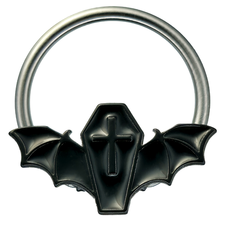 black coffin bat captive bead ring