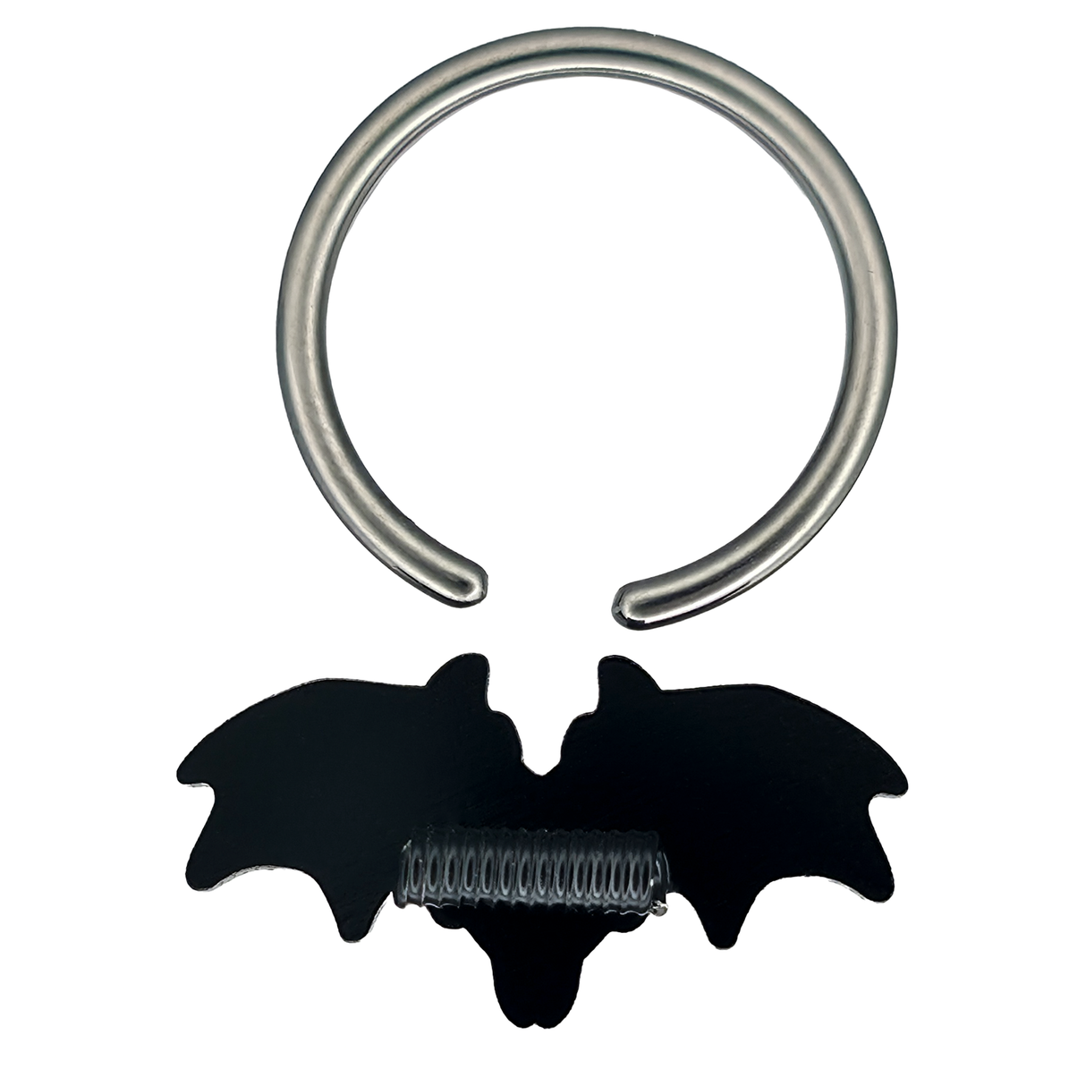 back side of bat skeleton captive bead ring