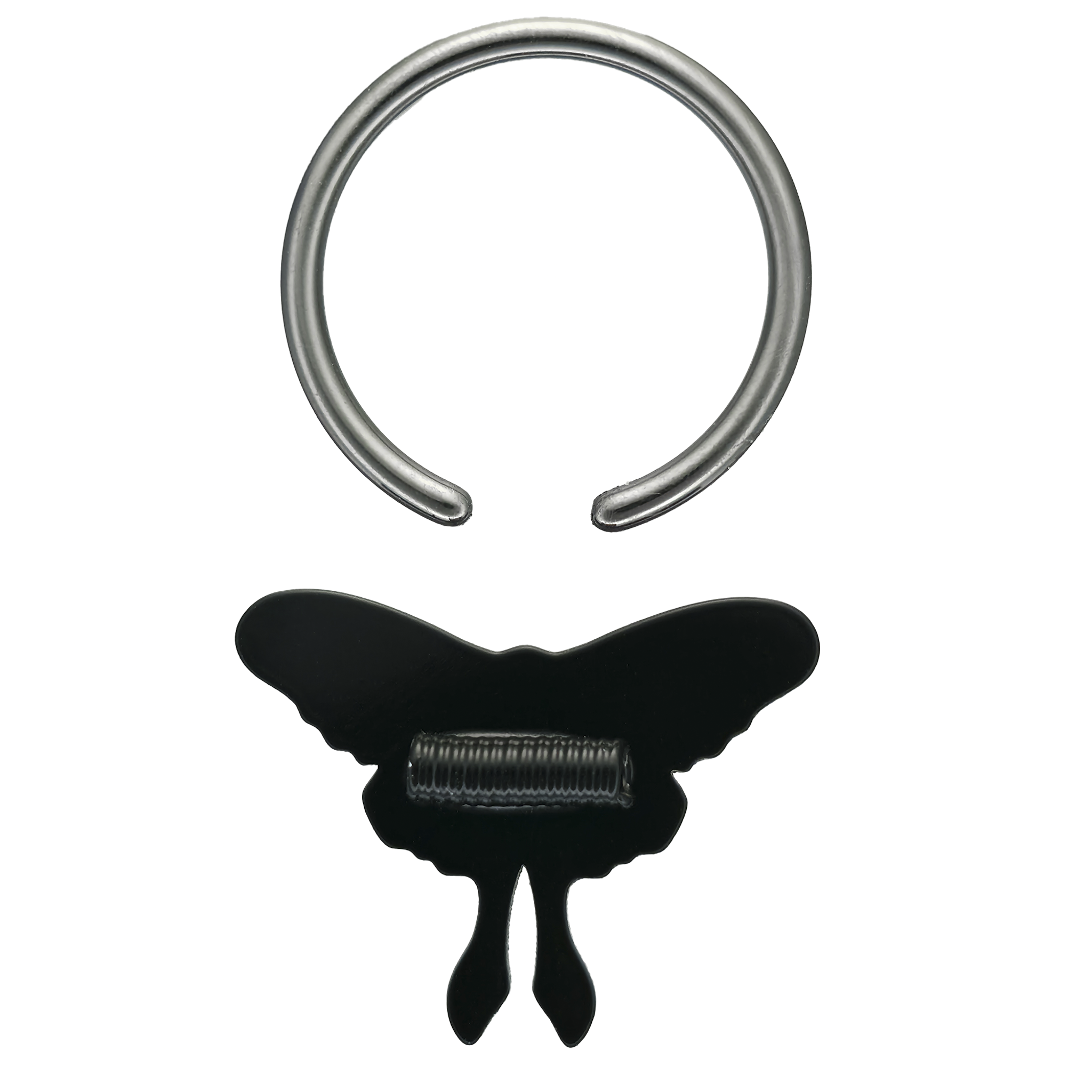 back side of luna moth captive bead ring