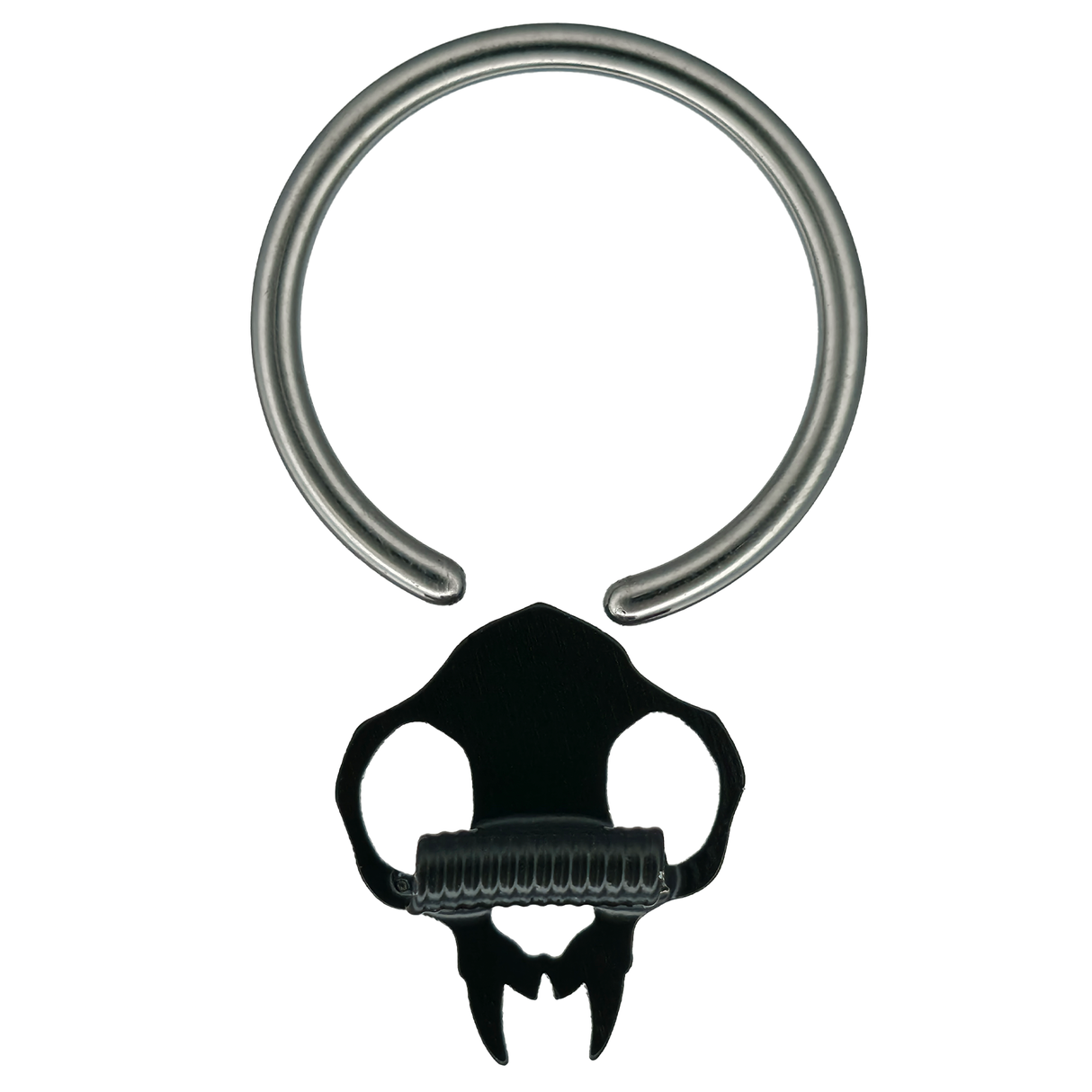 Cat Skull Silhouette Septum + Daith Ring