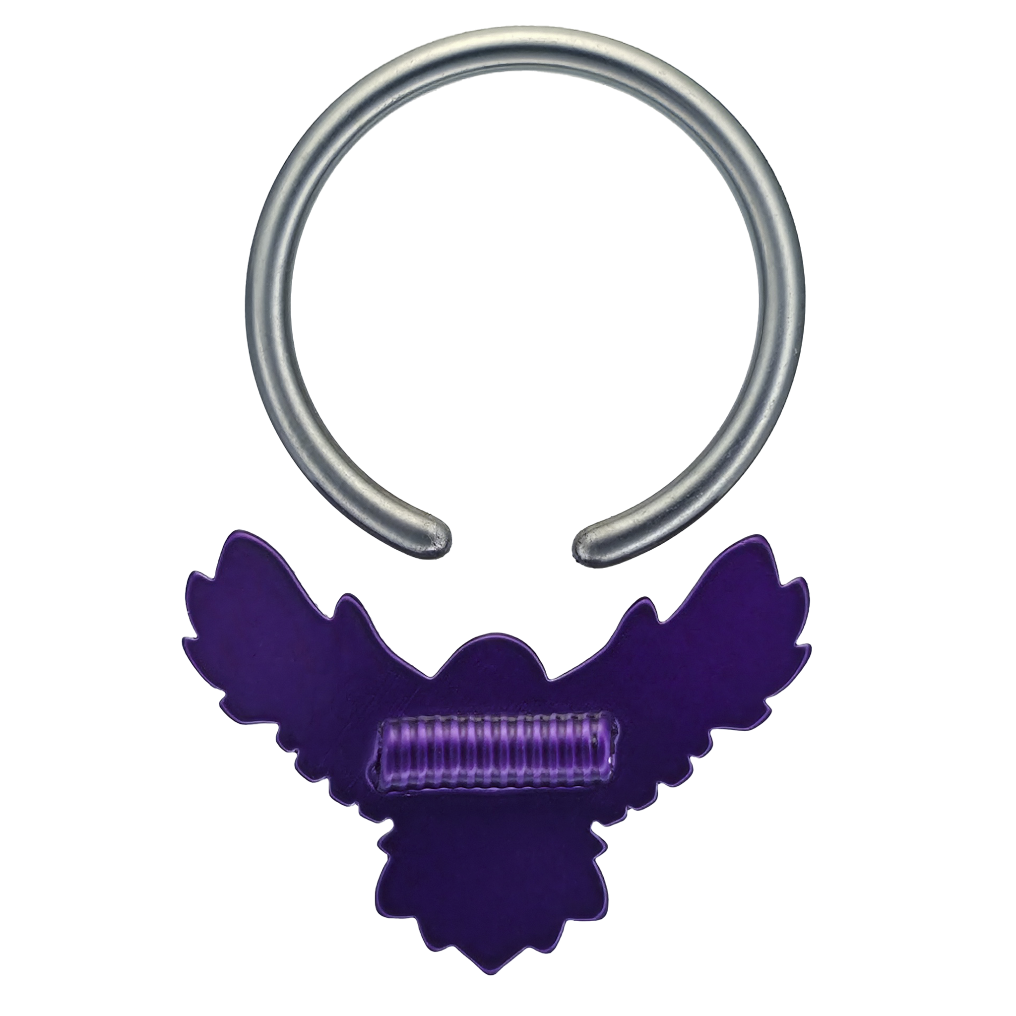 back side of flying raven captive bead ring
