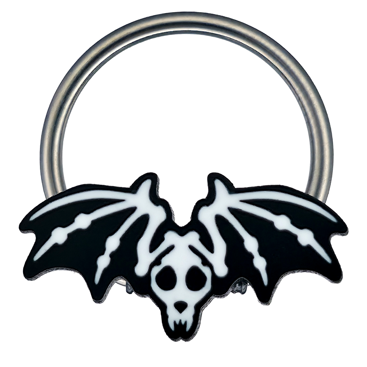 bat skeleton captive bead ring