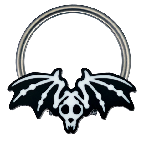 bat skeleton captive bead ring