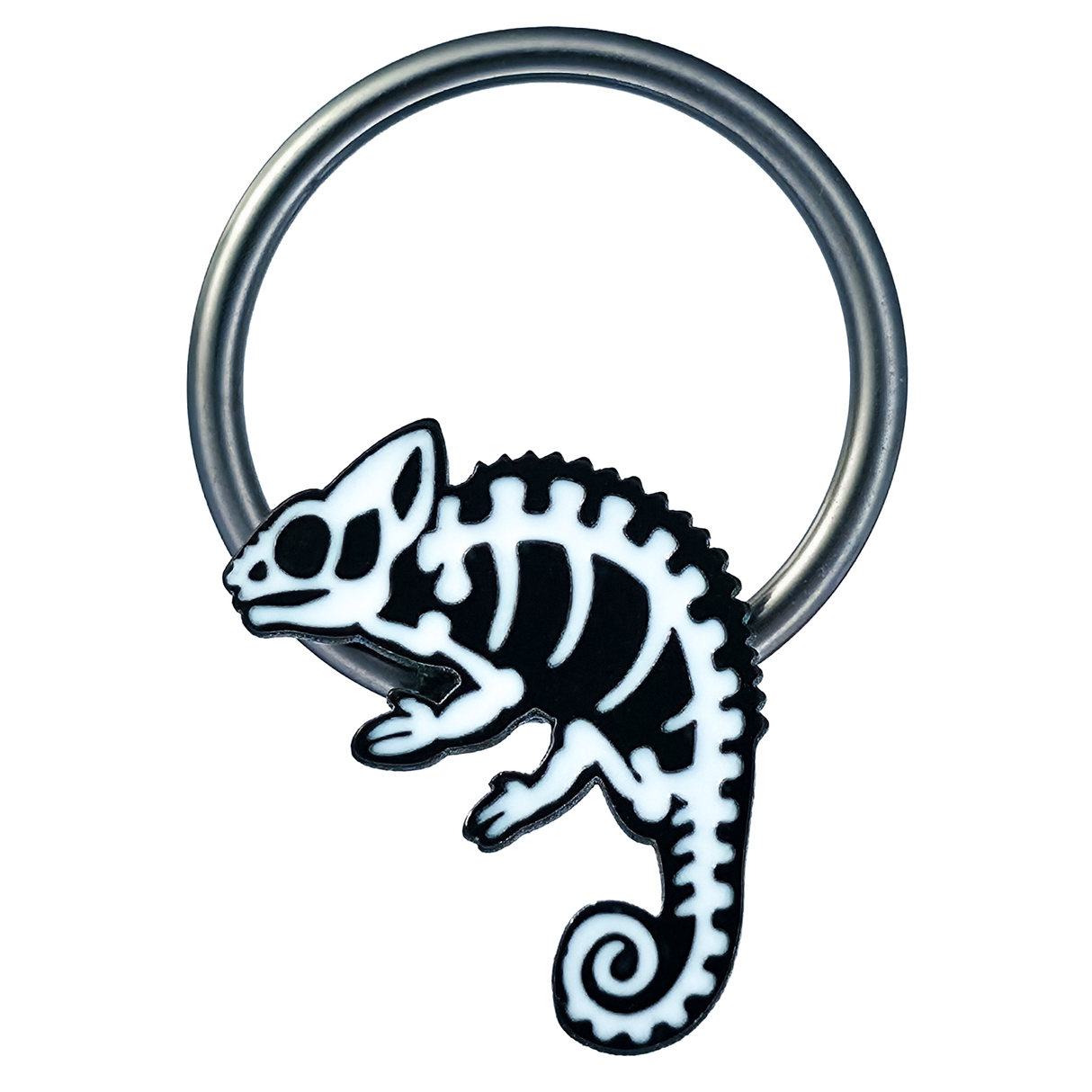 chameleon skeleton captive bead ring