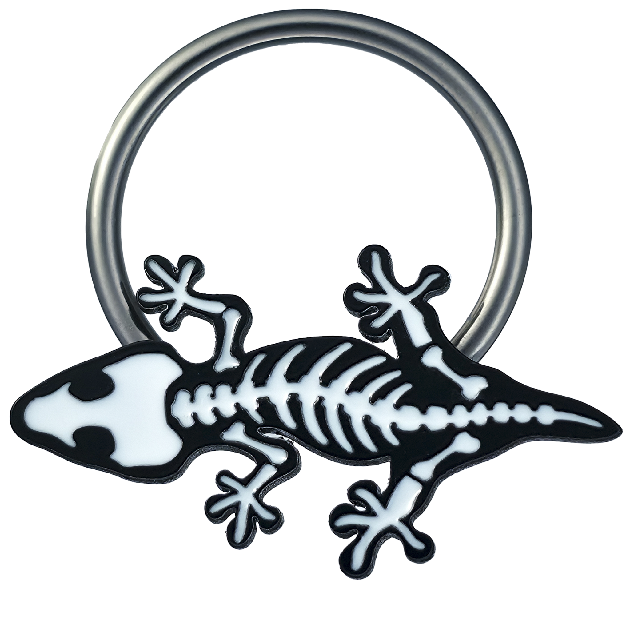 crested gecko skeleton captive bead ring