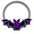 purple halloween bat septum ring