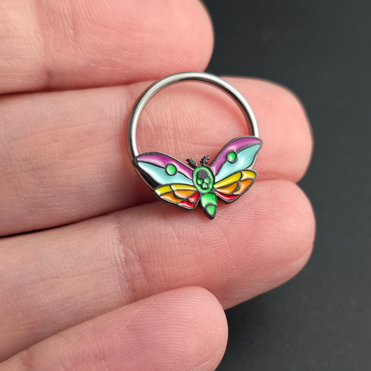 rainbow death moth septum ring