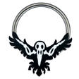 raven skeleton captive bead ring