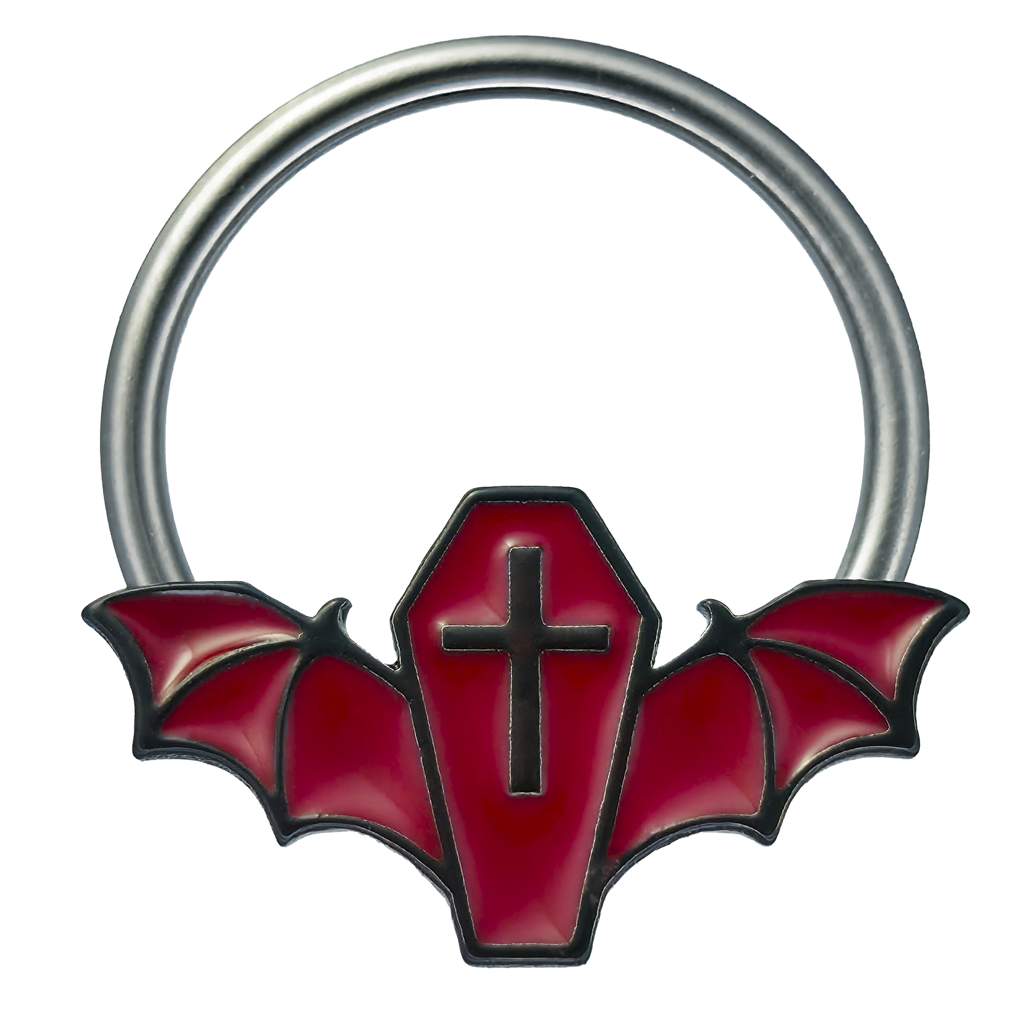 red coffin bat captive bead ring