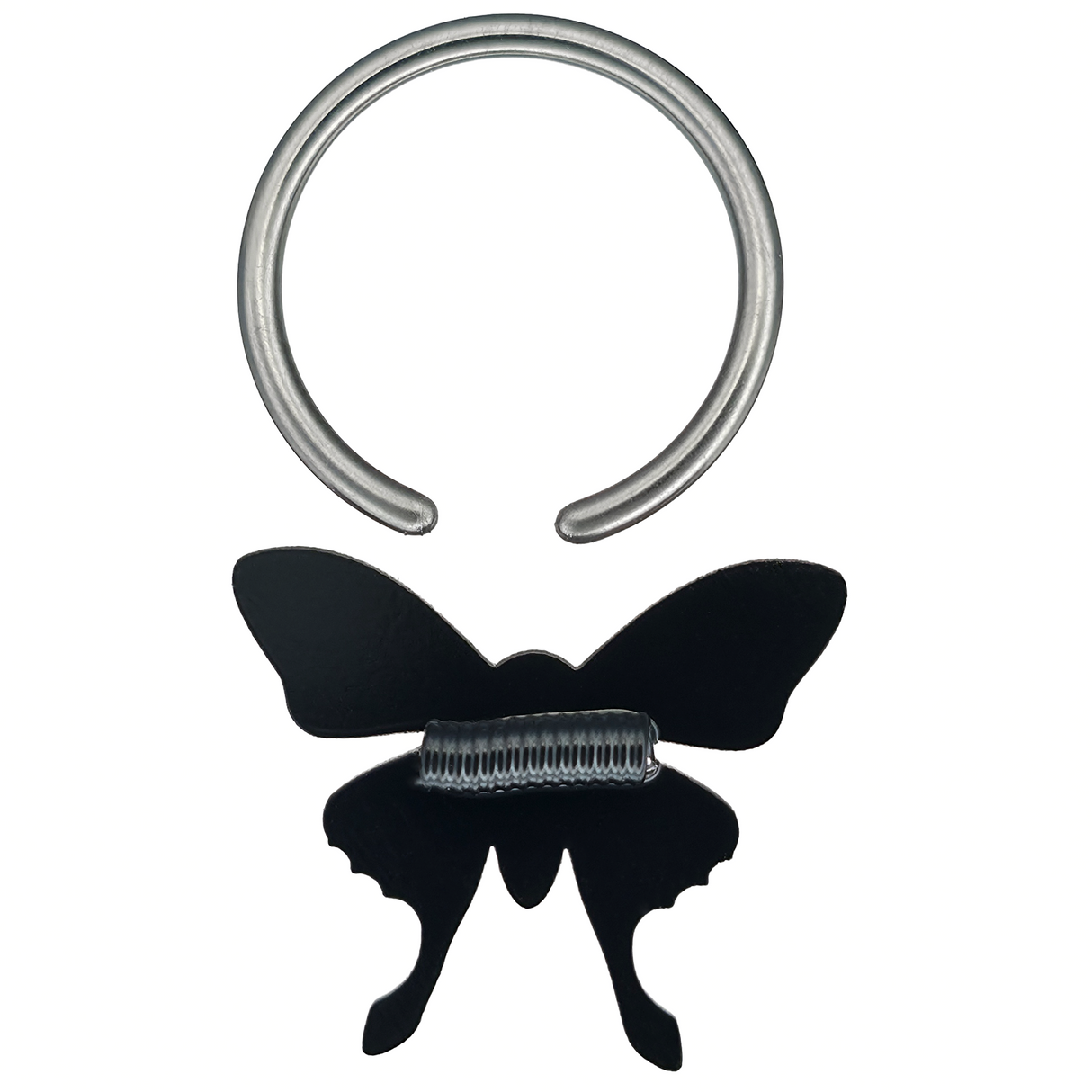 back side of skull luna moth captive bead ring
