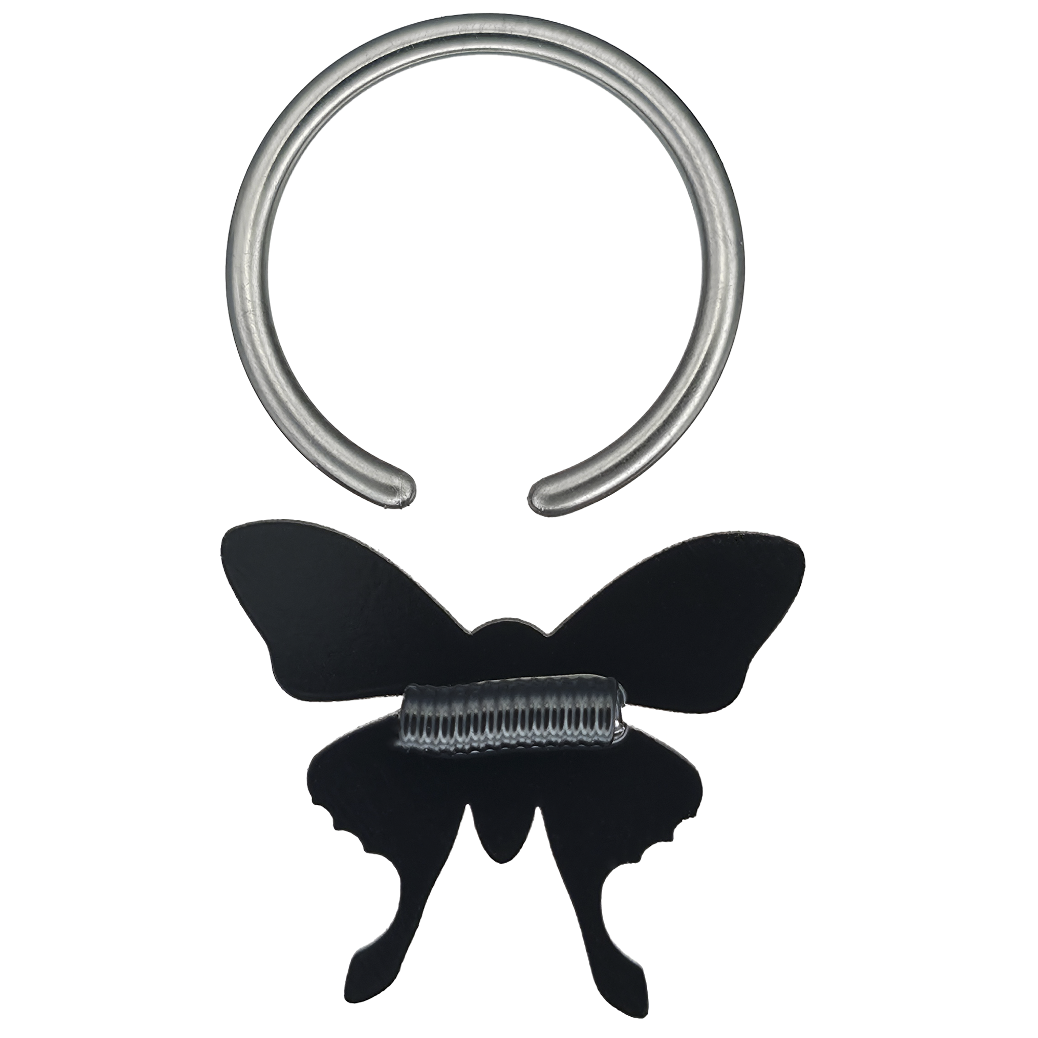 back side of skull luna moth captive bead ring