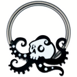 skull octopus captive bead ring