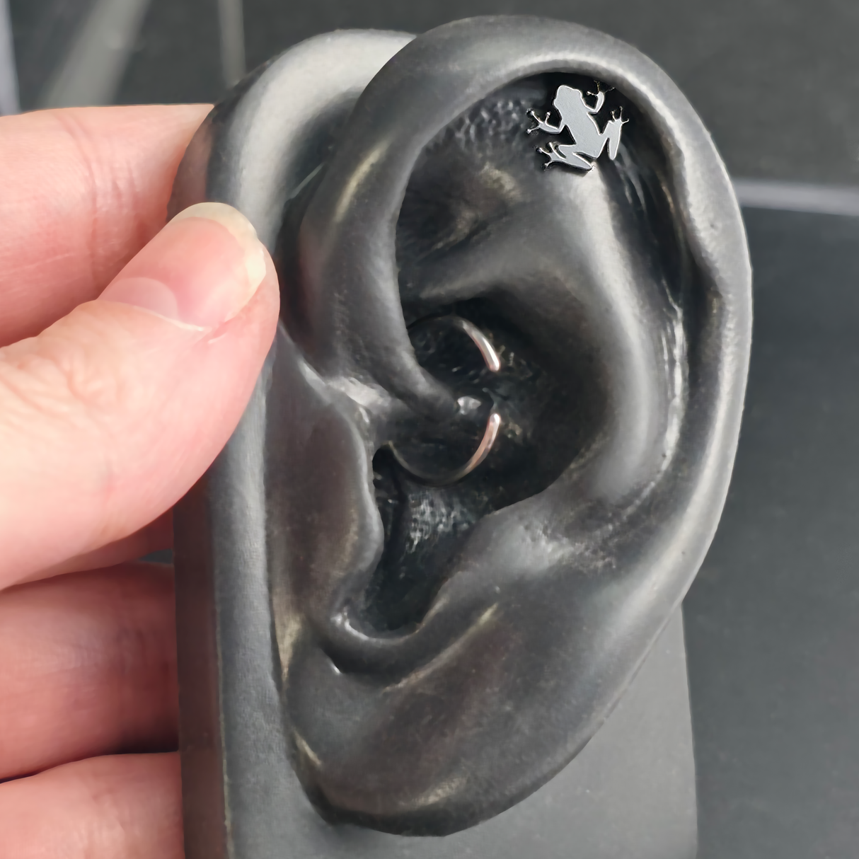 Tree Frog Silhouette Nose Stud + Earring