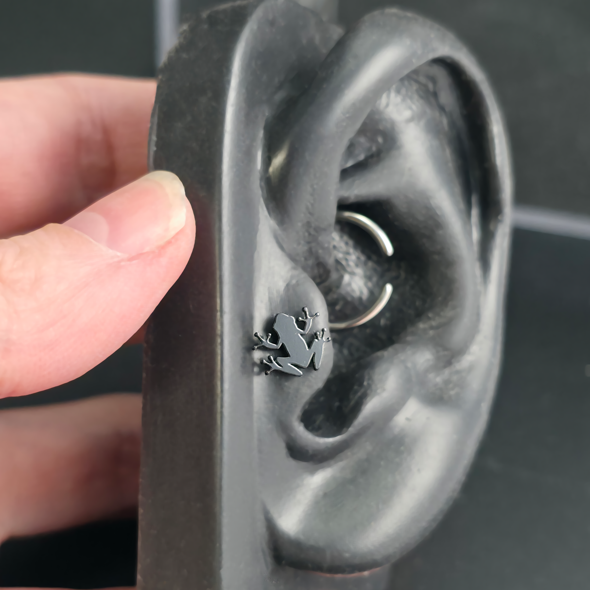 Tree Frog Silhouette Nose Stud + Earring