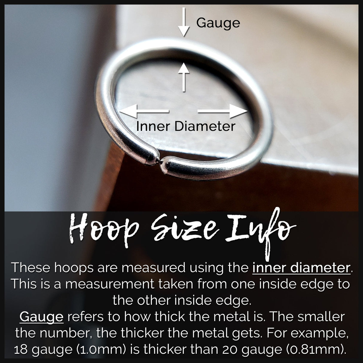 Black, White + Grey Beaded Nose Ring Hoop - Metal Lotus