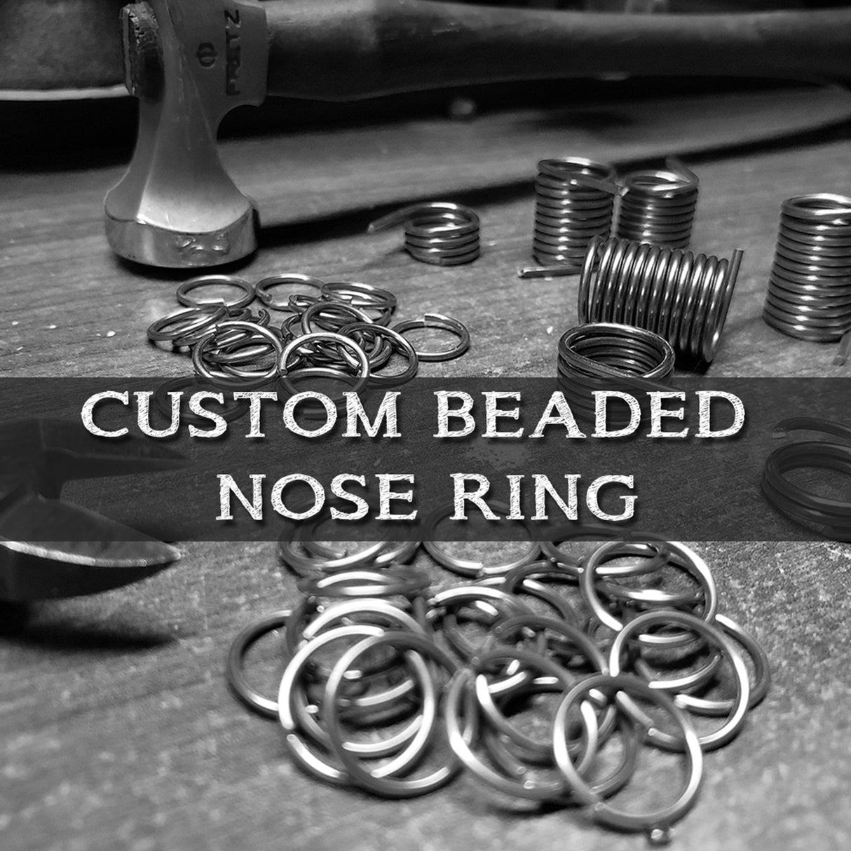 Custom Build Your Own Beaded Nose Hoop - Choose the Colors - Metal Lotus