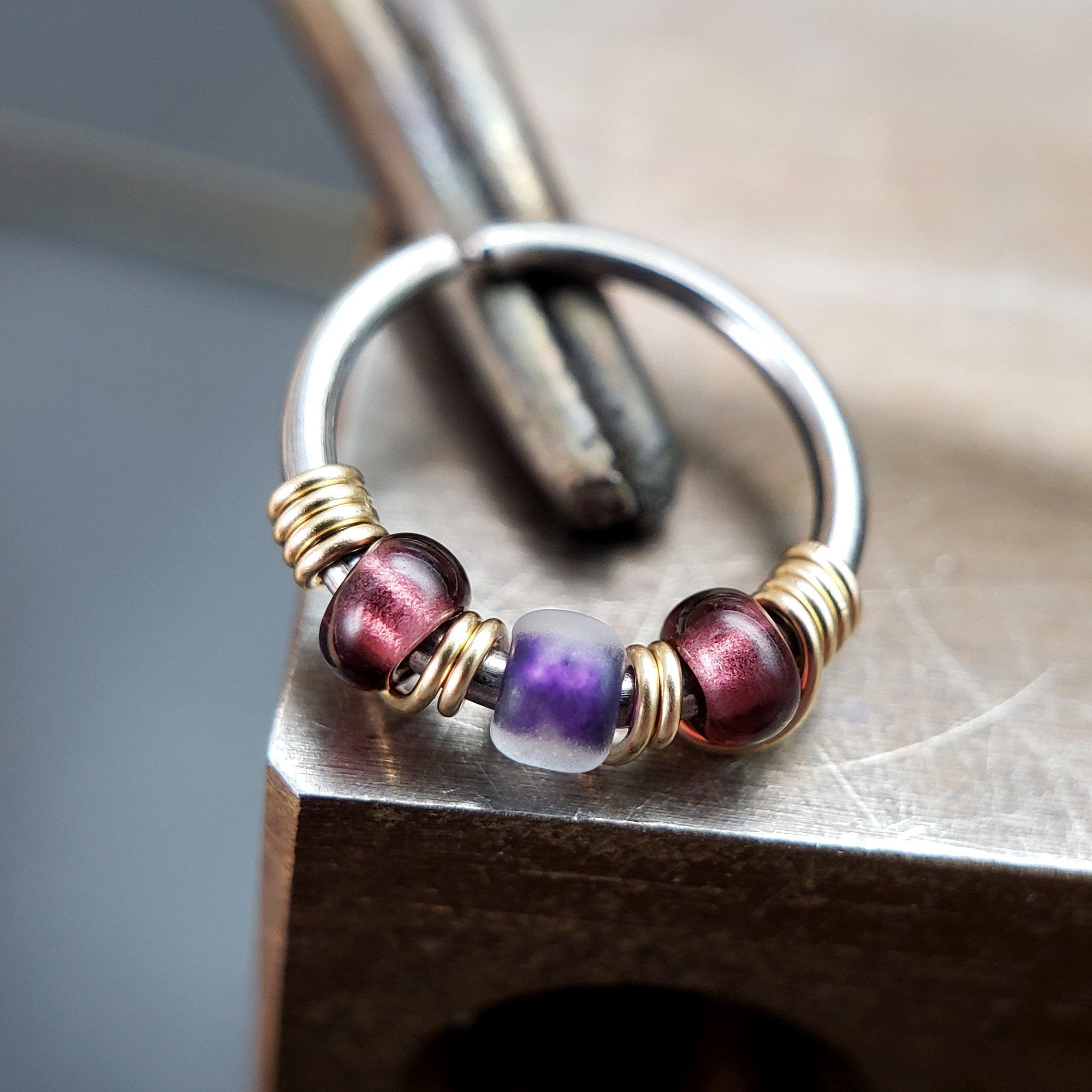 Eggplant - Purple Nose Ring Hoop - Metal Lotus