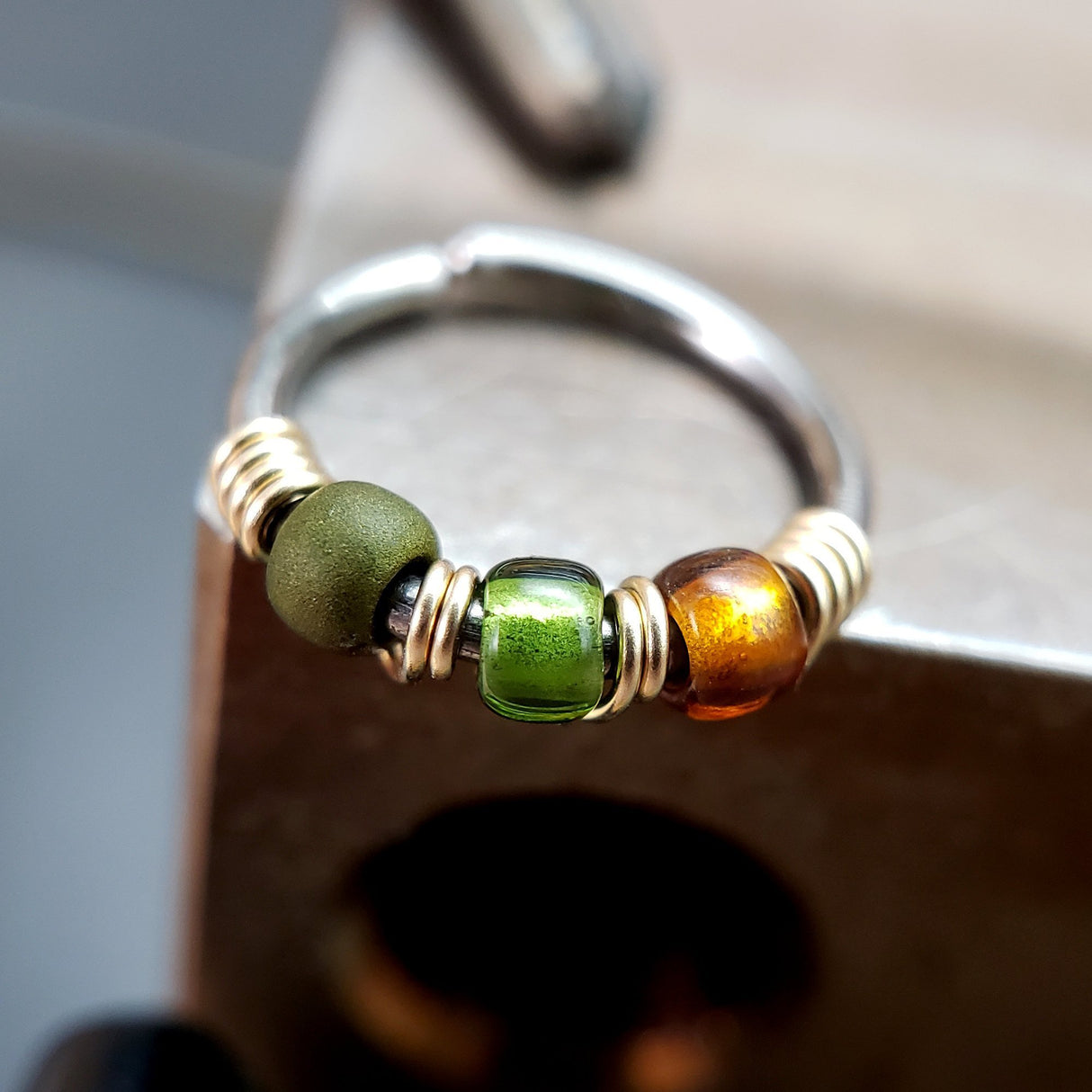 Forest Moss - Earth Tone Nose Ring Hoop - Metal Lotus