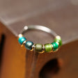 Green Ombré Beaded Nose Ring Hoop - Metal Lotus