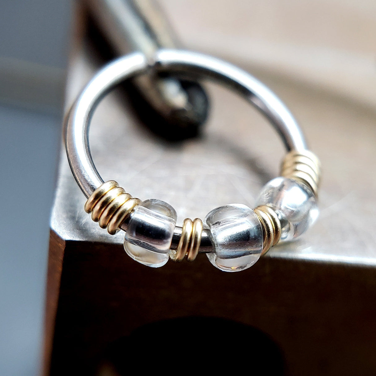 Ice - Clear Nose Ring Hoop - Metal Lotus