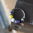 Nonbinary Flag Beaded Nose Ring Hoop - Metal Lotus
