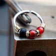 Retro - Red & Black Nose Ring Hoop - Metal Lotus