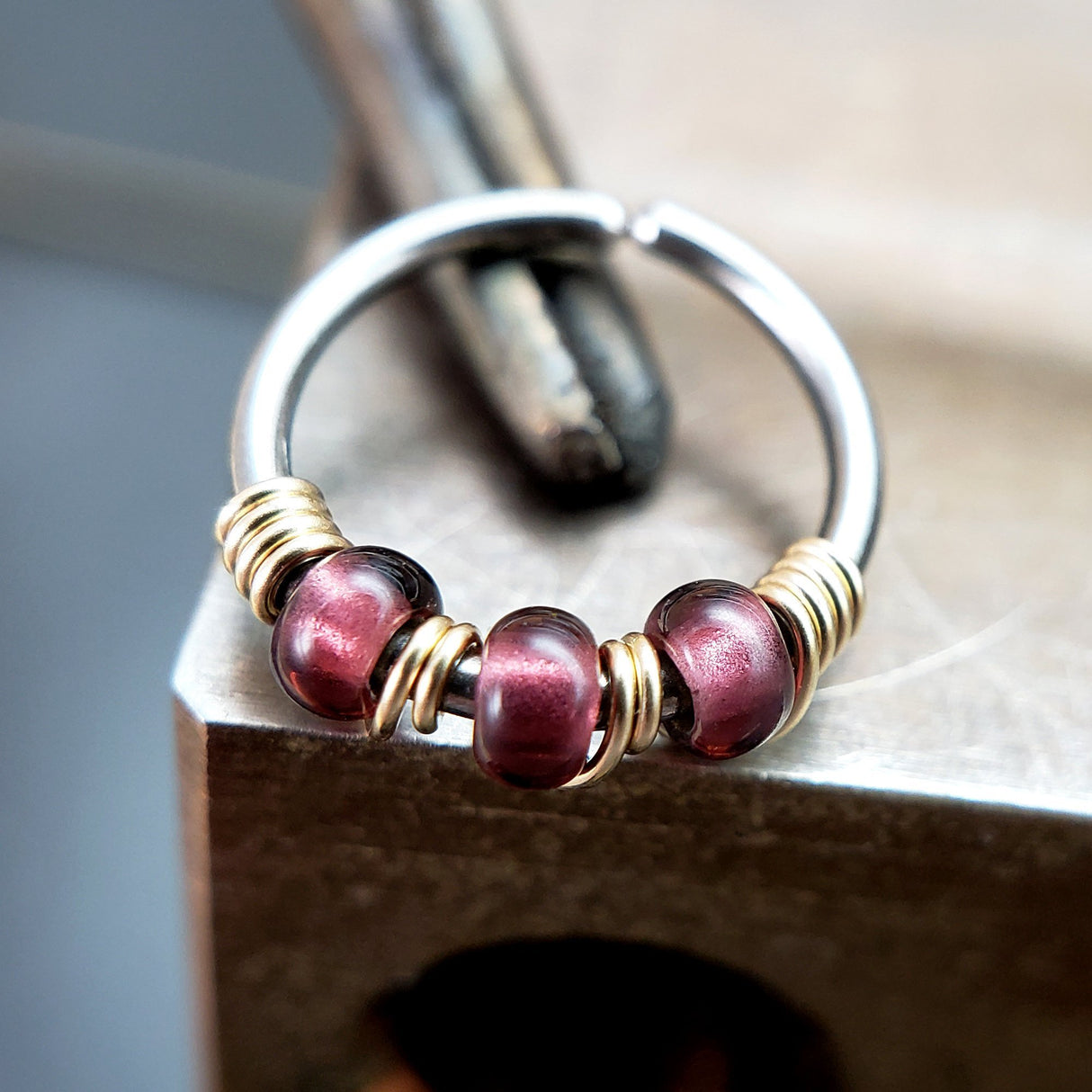 Royal - Purple Nose Ring Hoop - Metal Lotus