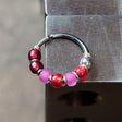 Valentine's Day - Pink + Red Beaded Nose Ring Hoop - Metal Lotus