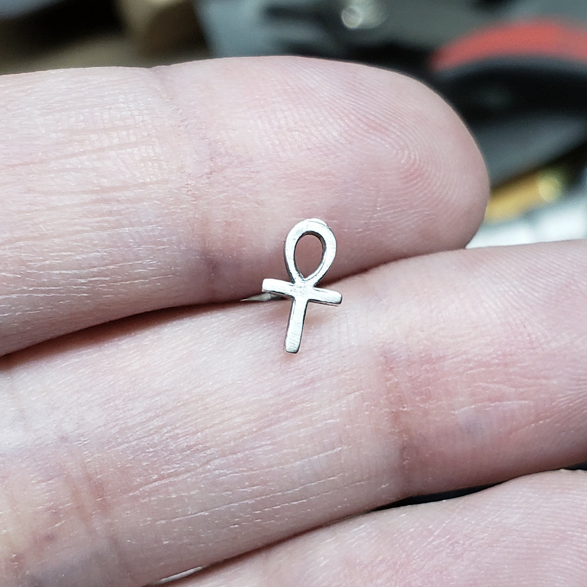 Ankh Stud - Metal Lotus