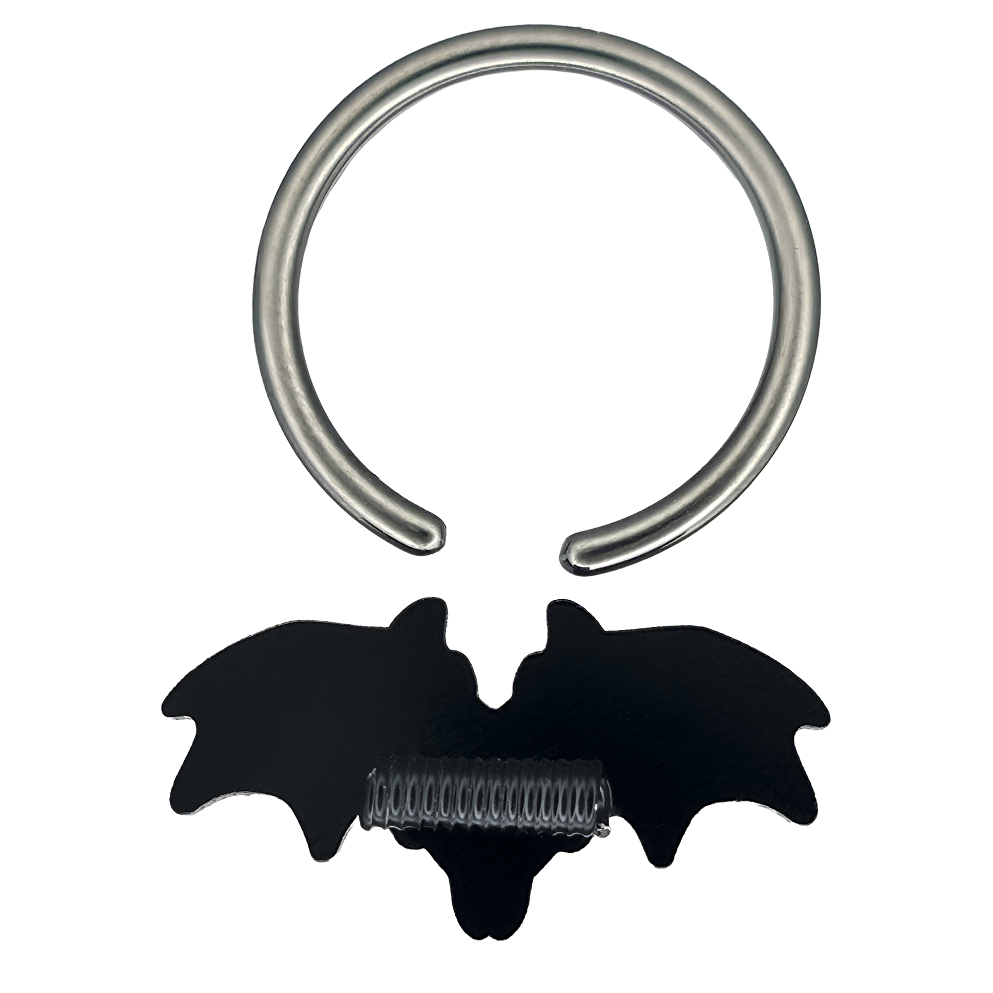 back side of bat skeleton captive bead ring