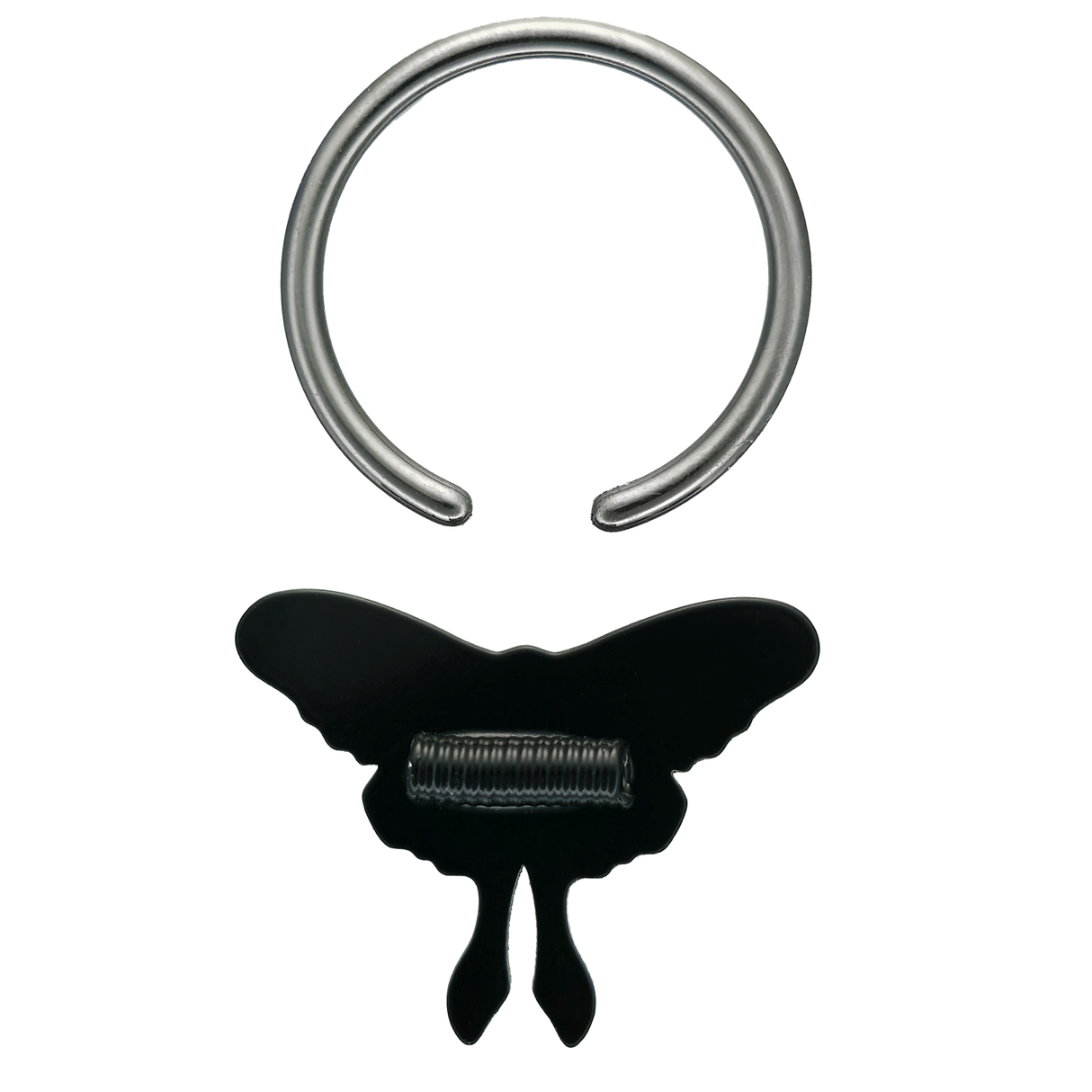 back side of luna moth captive bead ring