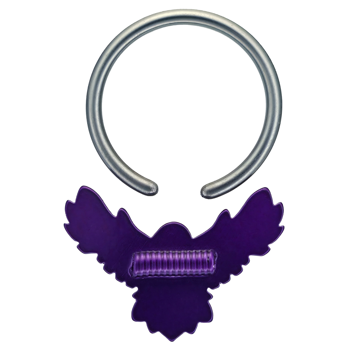 back side of flying raven captive bead ring