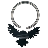 back side of owl skeleton captive bead ring