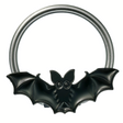 black halloween bat captive bead ring