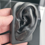 black halloween bat daith earring in ear