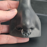 black halloween bat septum ring in nose