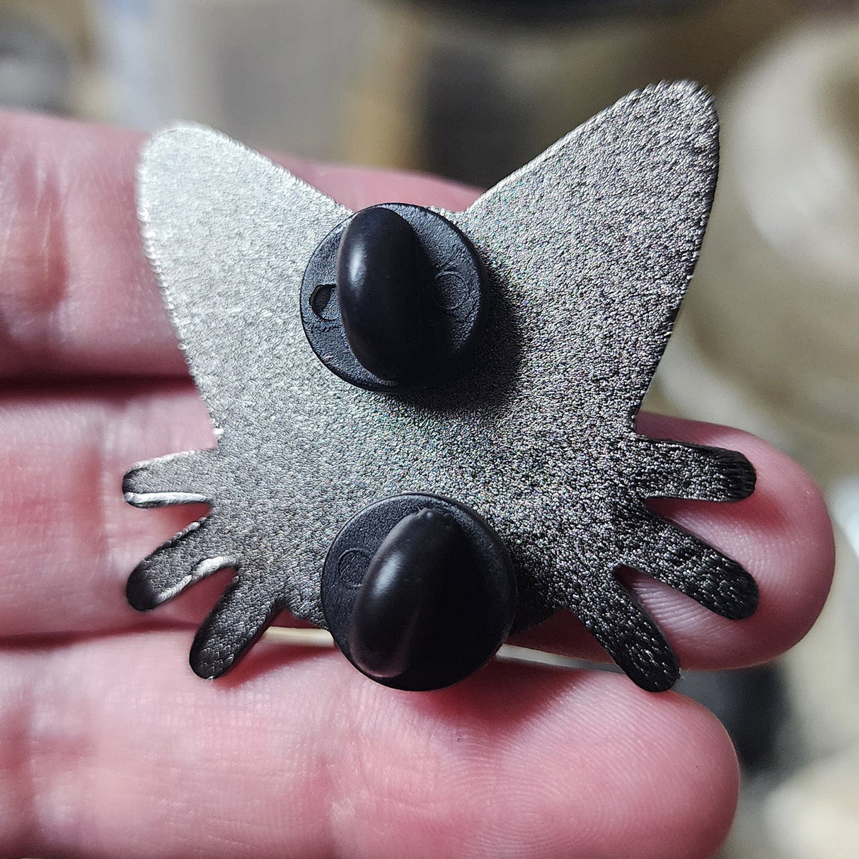 Cat Skull Enamel Pin - Metal Lotus
