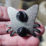 Cat Skull Enamel Pin - Metal Lotus