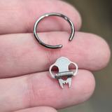 back side of cat skull septum ring