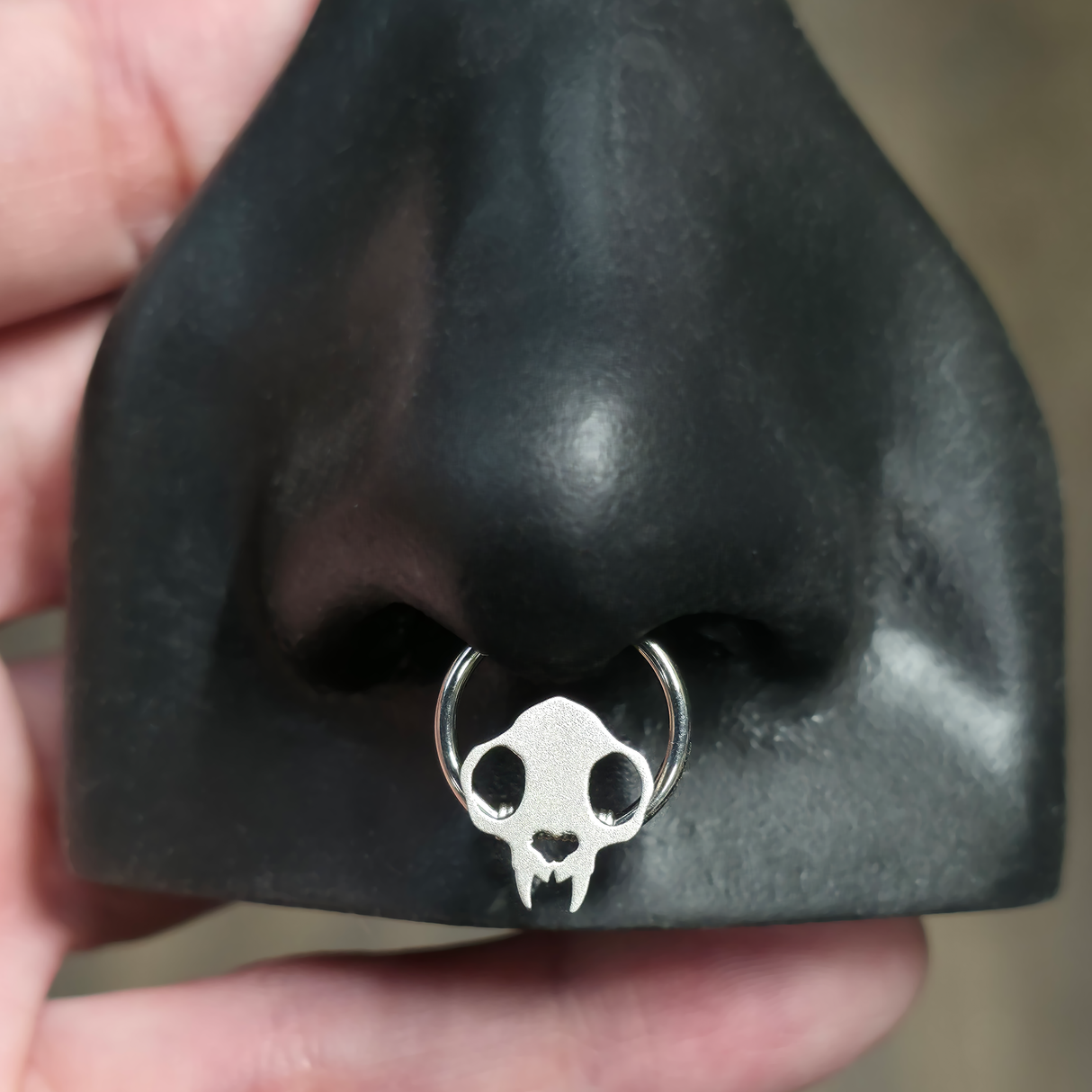 cat skull septum ring