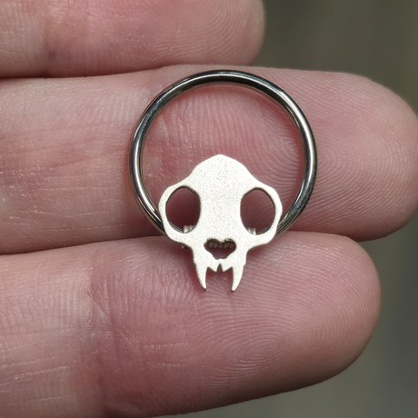 cat skull septum ring