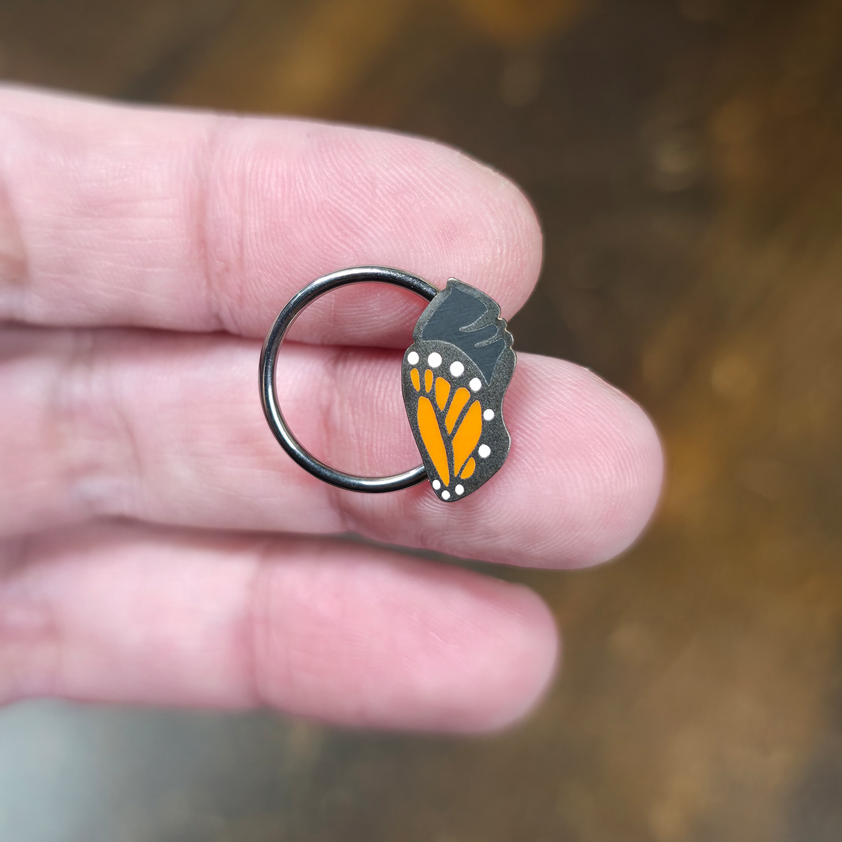 monarch chrysalis septum ring and daith earring