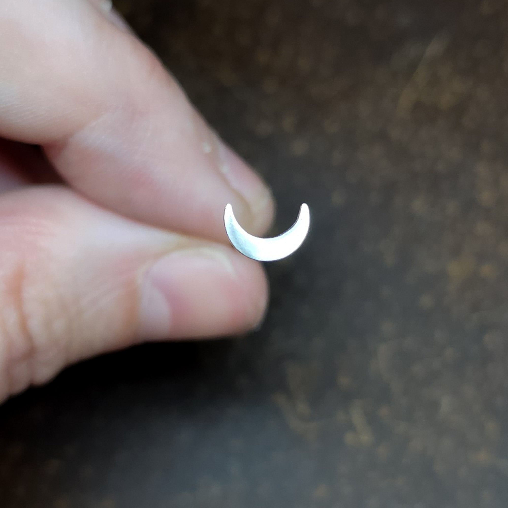 Crescent Moon Nose Stud + Earring - Metal Lotus