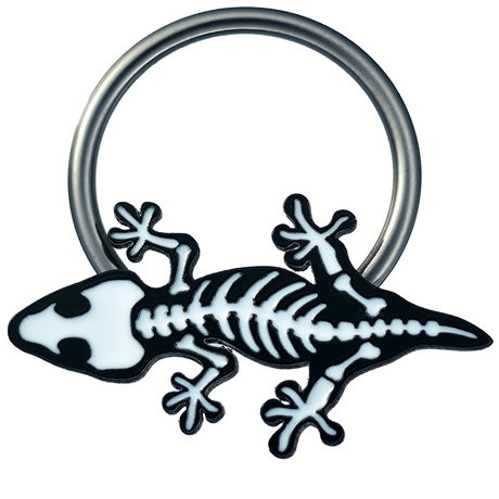 crested gecko skeleton captive bead ring