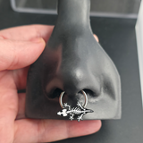 crested gecko skeleton septum ring in nose