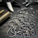 ear hooks for dangle earrings being made