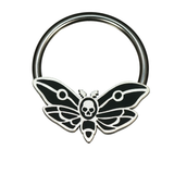 death's head moth septum ring and daith earring